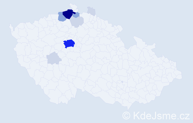 Příjmení: 'Kny', počet výskytů 32 v celé ČR