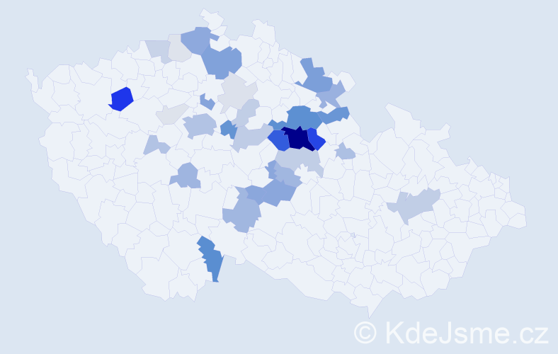 Příjmení: 'Pithart', počet výskytů 120 v celé ČR