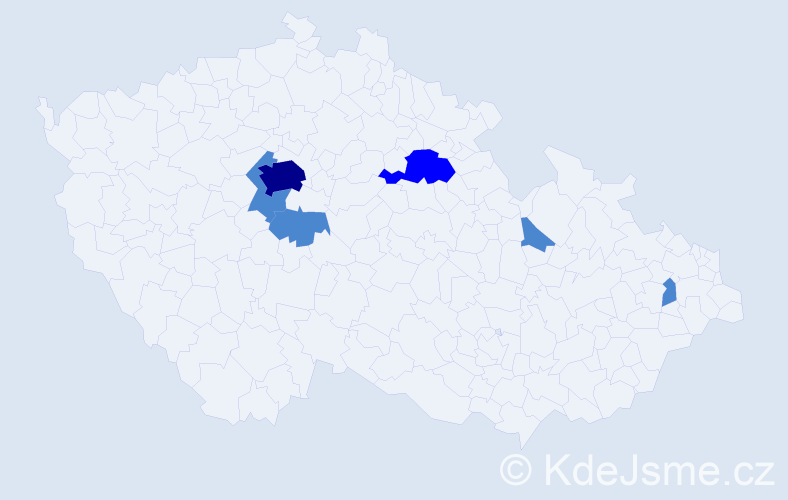 Příjmení: 'Caputo', počet výskytů 9 v celé ČR