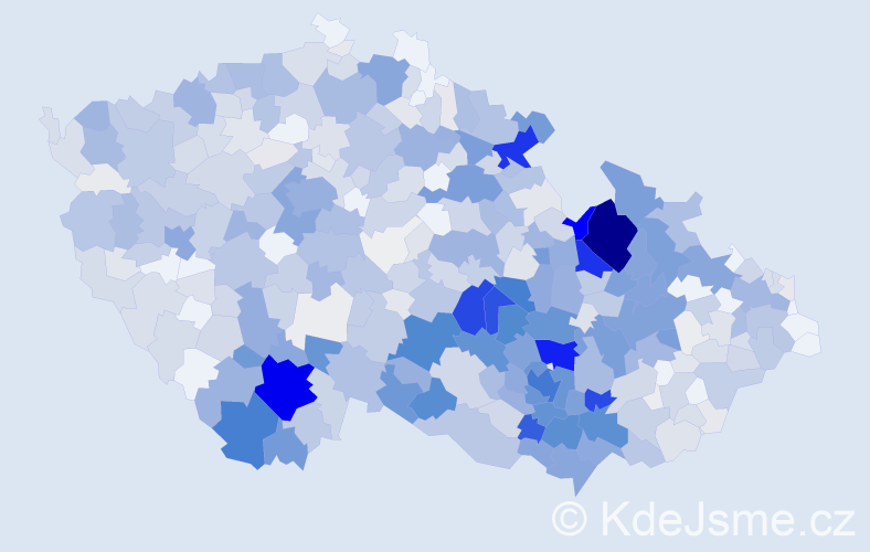 Příjmení: 'Klimešová', počet výskytů 3338 v celé ČR