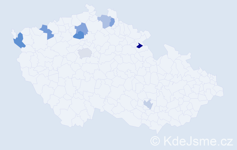 Příjmení: 'Kieslingová', počet výskytů 22 v celé ČR