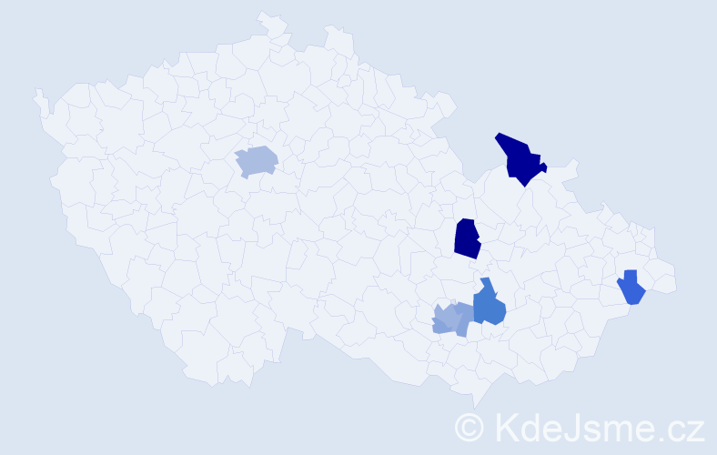Příjmení: 'Bernreiter', počet výskytů 19 v celé ČR