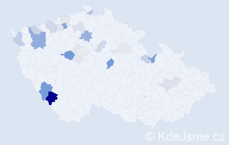Příjmení: 'Netáhlová', počet výskytů 52 v celé ČR