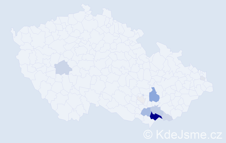 Příjmení: 'Mokruša', počet výskytů 36 v celé ČR