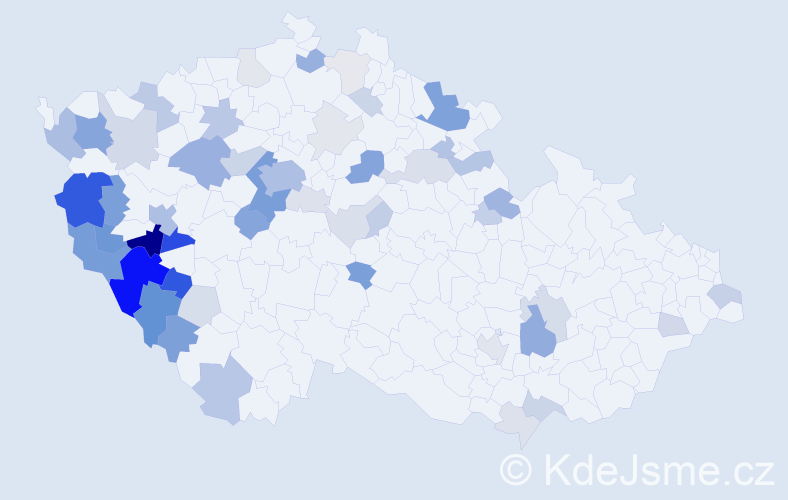 Příjmení: 'Turner', počet výskytů 181 v celé ČR