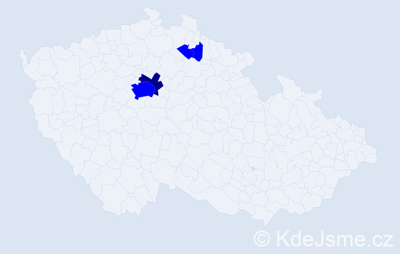 Příjmení: 'Matefi', počet výskytů 5 v celé ČR