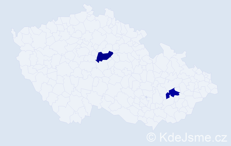 Příjmení: 'Kudamíková', počet výskytů 2 v celé ČR