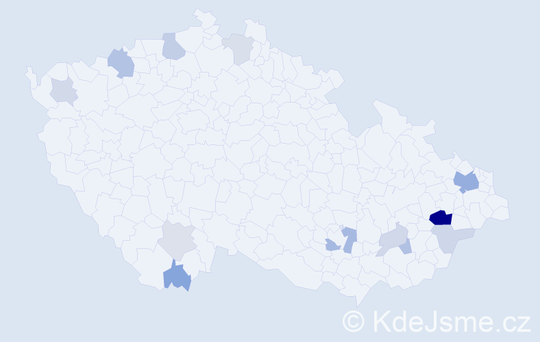Příjmení: 'Místecká', počet výskytů 30 v celé ČR