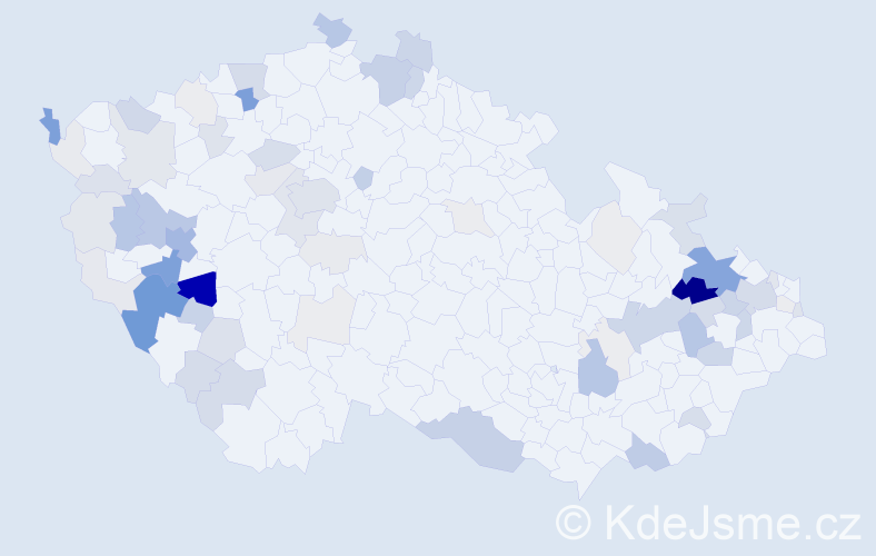 Příjmení: 'Vladařová', počet výskytů 241 v celé ČR
