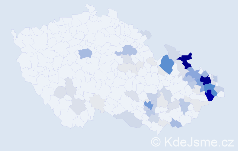 Příjmení: 'Kurečka', počet výskytů 346 v celé ČR