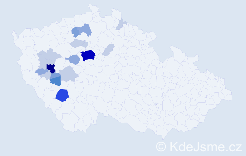 Příjmení: 'Tafatová', počet výskytů 54 v celé ČR