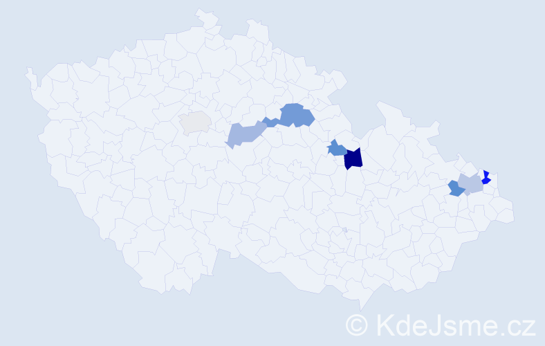 Příjmení: 'Dugasová', počet výskytů 14 v celé ČR