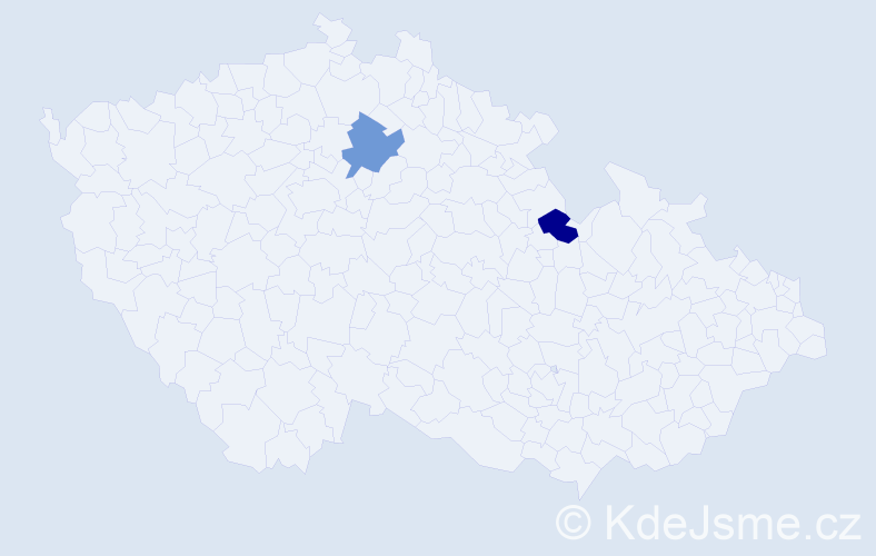 Příjmení: 'Piˇtek', počet výskytů 2 v celé ČR