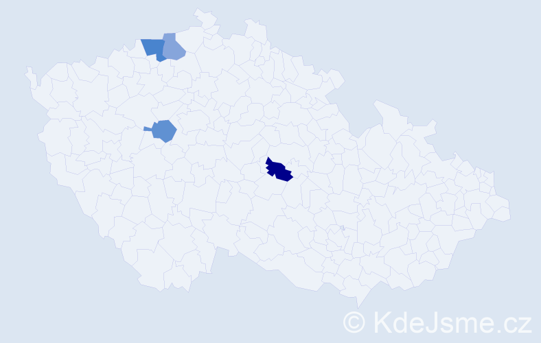 Příjmení: 'Rubinsteinová', počet výskytů 5 v celé ČR