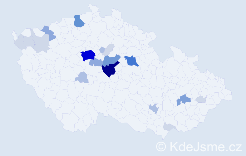 Příjmení: 'Stoupová', počet výskytů 69 v celé ČR
