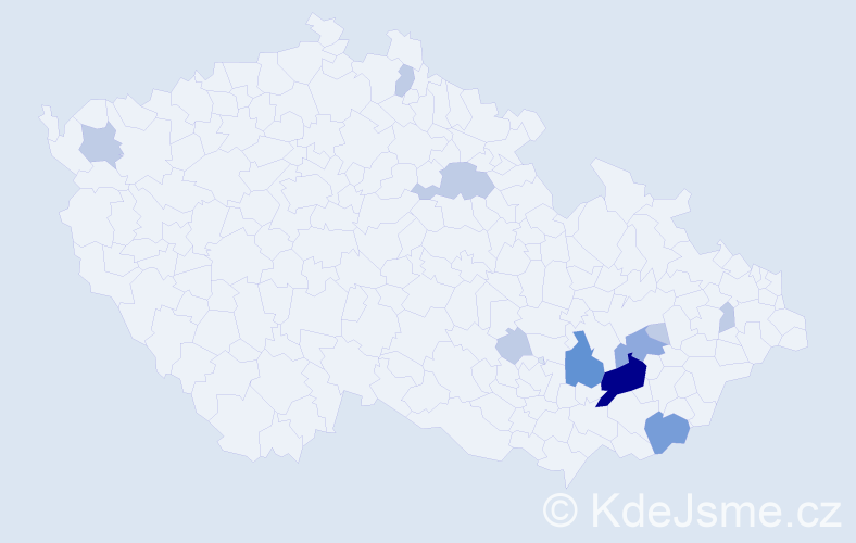 Příjmení: 'Baranyaiová', počet výskytů 25 v celé ČR