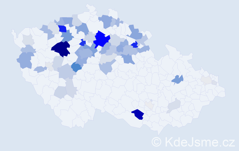 Příjmení: 'Matesová', počet výskytů 186 v celé ČR