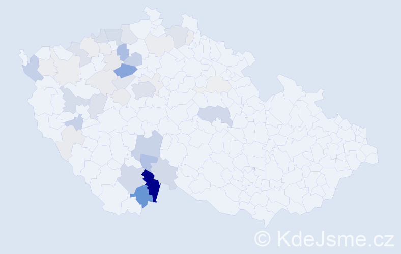 Příjmení: 'Trsek', počet výskytů 146 v celé ČR