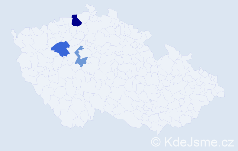Příjmení: 'Dochvát', počet výskytů 5 v celé ČR
