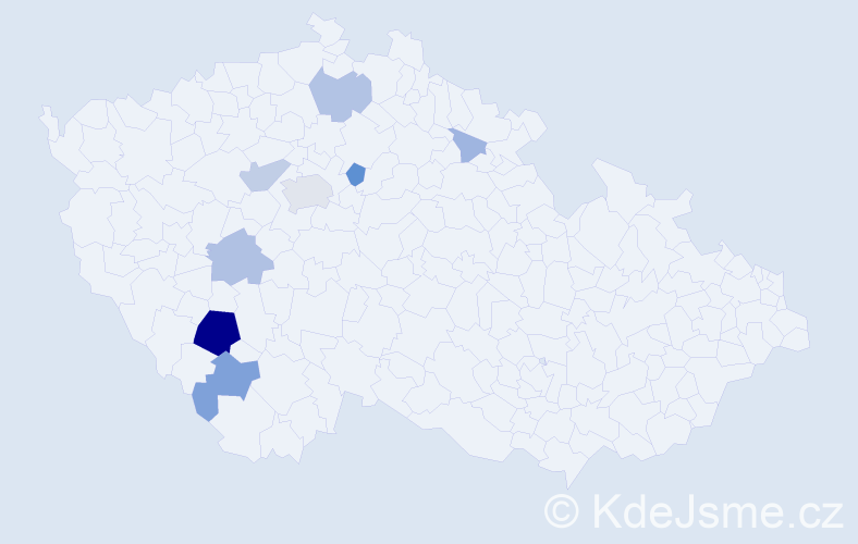 Příjmení: 'Dubědová', počet výskytů 26 v celé ČR