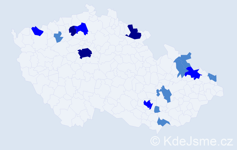 Příjmení: 'Ocetníková', počet výskytů 26 v celé ČR