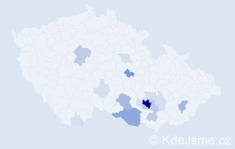 Příjmení: 'Laušová', počet výskytů 58 v celé ČR