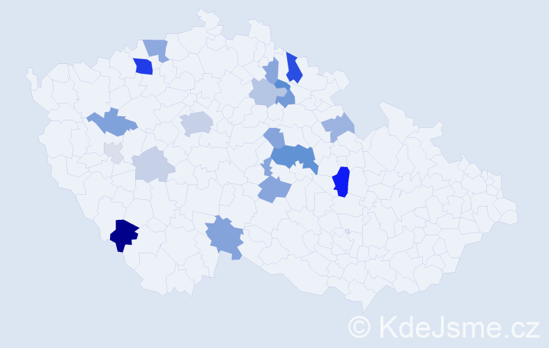 Příjmení: 'Friček', počet výskytů 49 v celé ČR