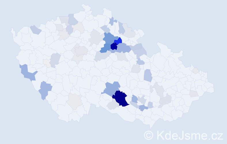 Příjmení: 'Rygl', počet výskytů 289 v celé ČR