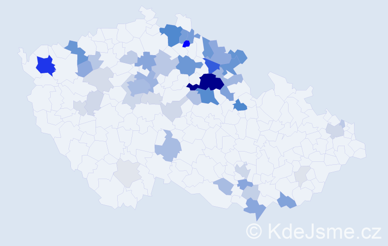 Příjmení: 'Vachek', počet výskytů 201 v celé ČR