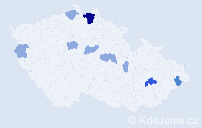 Příjmení: 'Godová', počet výskytů 16 v celé ČR