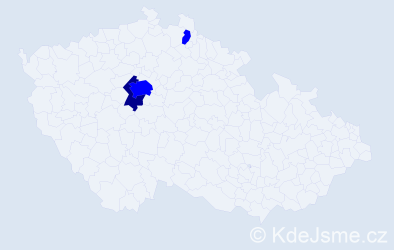 Příjmení: 'Bočoun', počet výskytů 4 v celé ČR