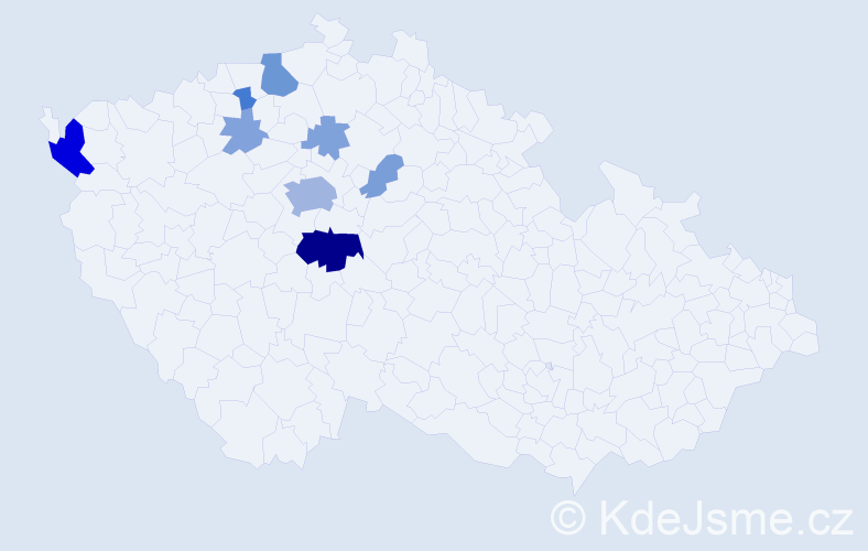Příjmení: 'Peltrám', počet výskytů 26 v celé ČR
