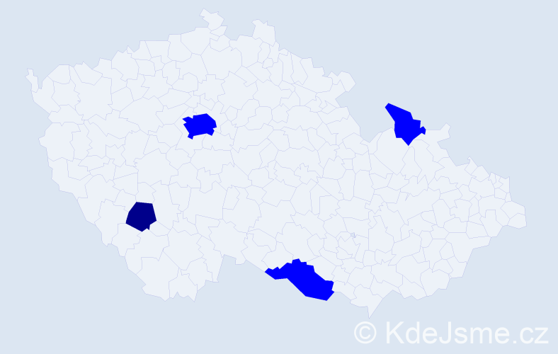 Příjmení: 'Lackner', počet výskytů 5 v celé ČR
