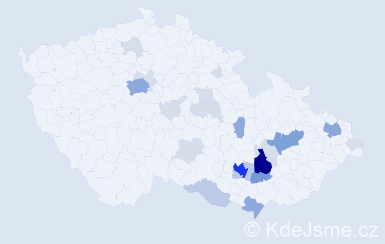 Příjmení: 'Obhlídalová', počet výskytů 75 v celé ČR