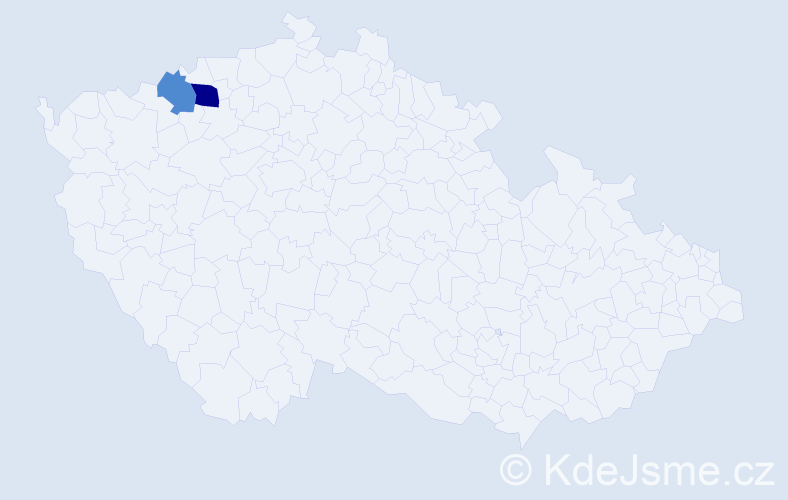Příjmení: 'Chilo', počet výskytů 3 v celé ČR
