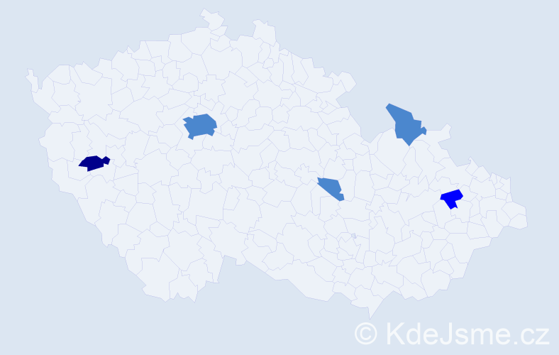 Příjmení: 'Klezl', počet výskytů 8 v celé ČR