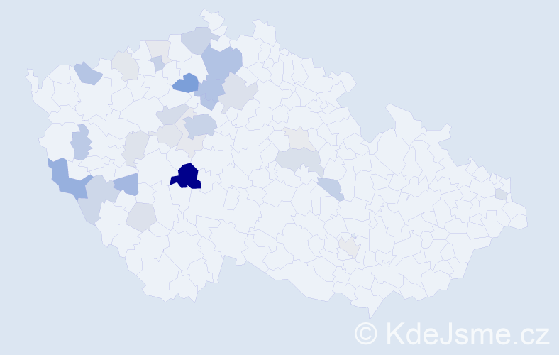 Příjmení: 'Heranová', počet výskytů 90 v celé ČR