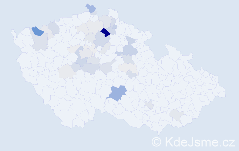 Příjmení: 'Formáčková', počet výskytů 127 v celé ČR