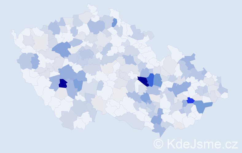 Příjmení: 'Češková', počet výskytů 645 v celé ČR