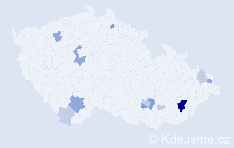 Příjmení: 'Gajzler', počet výskytů 30 v celé ČR