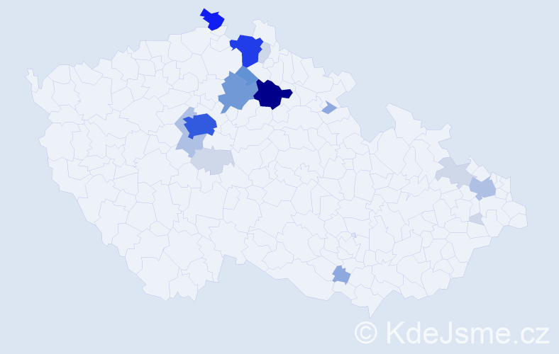 Příjmení: 'Helikarová', počet výskytů 70 v celé ČR