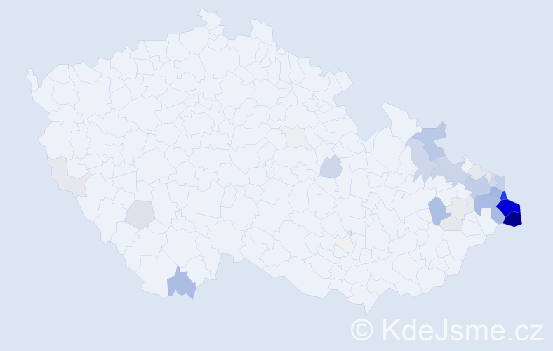 Příjmení: 'Polok', počet výskytů 189 v celé ČR