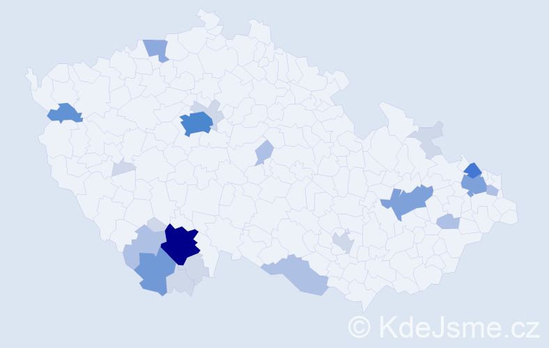 Příjmení: 'Placek', počet výskytů 69 v celé ČR