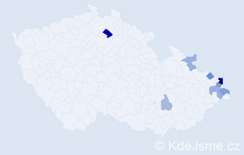 Příjmení: 'Kolarz', počet výskytů 22 v celé ČR