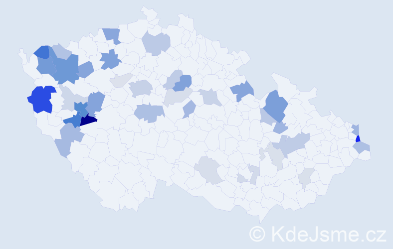 Příjmení: 'Lokajíčková', počet výskytů 111 v celé ČR