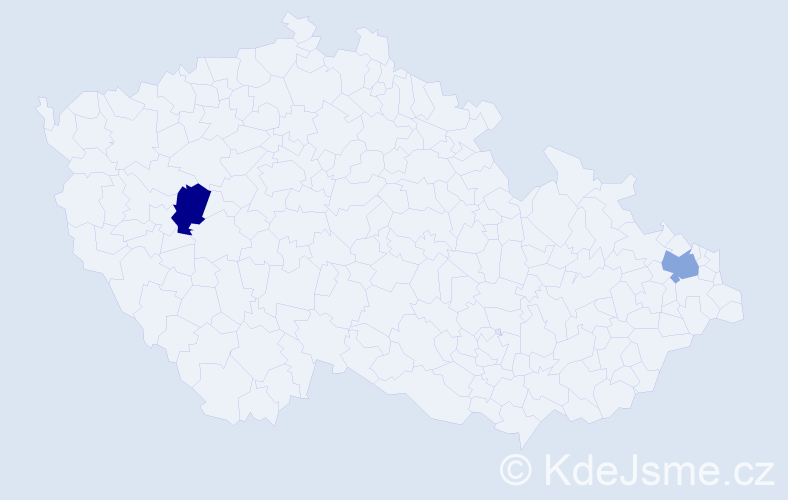 Příjmení: 'Manh', počet výskytů 2 v celé ČR