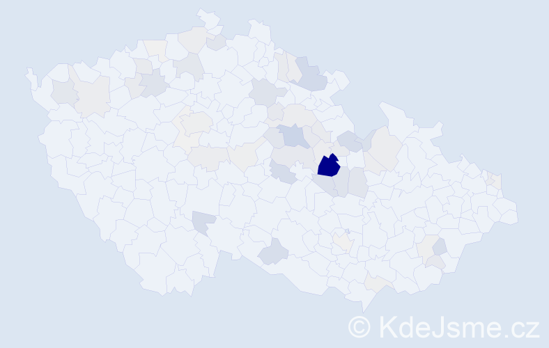 Příjmení: 'Kmošková', počet výskytů 186 v celé ČR