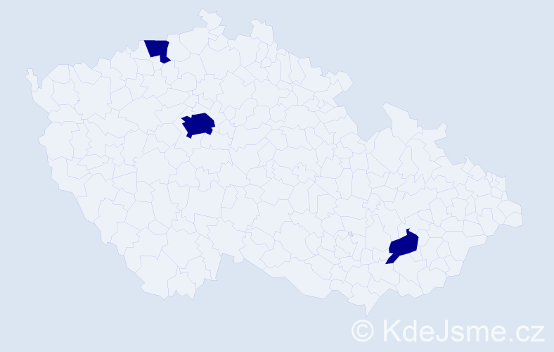 Příjmení: 'Hanner', počet výskytů 3 v celé ČR