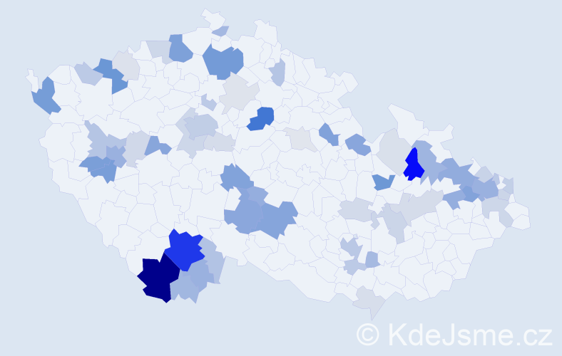 Příjmení: 'Šuster', počet výskytů 185 v celé ČR
