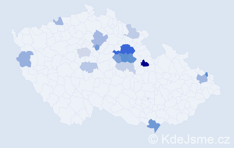Příjmení: 'Charbuská', počet výskytů 46 v celé ČR